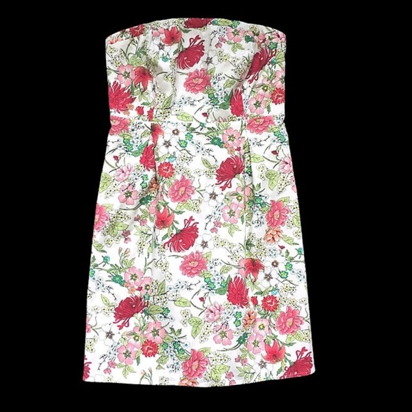 Old Navy Dresses & Skirts - Old Navy White/Pink Floral Strapless Dress-Sz 12